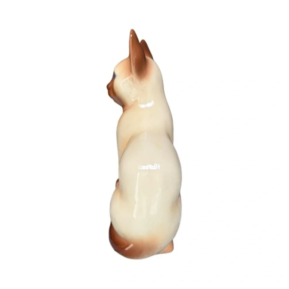 Vintage MCM Large Ceramic Siamese Cat Figurine 11.5” Tall